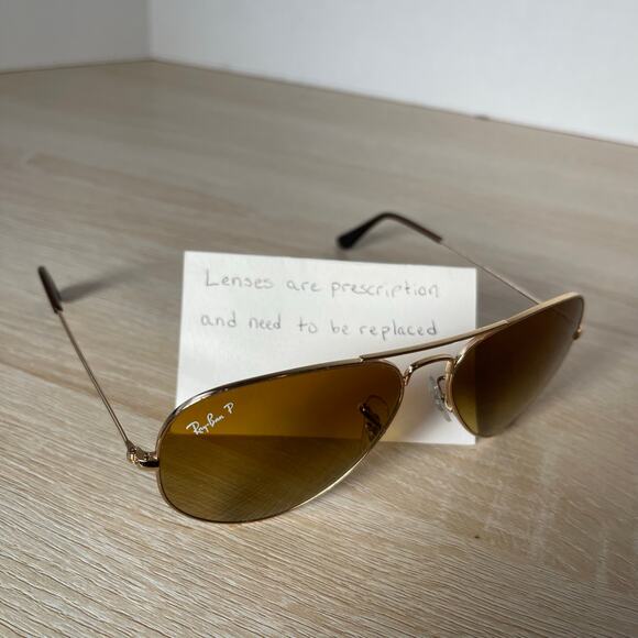 Ray-Ban RB3025 Gold Aviator Large Metal Sunglasses 001/51 FRAMES ONLY 58-14-135 - Picture 1 of 8